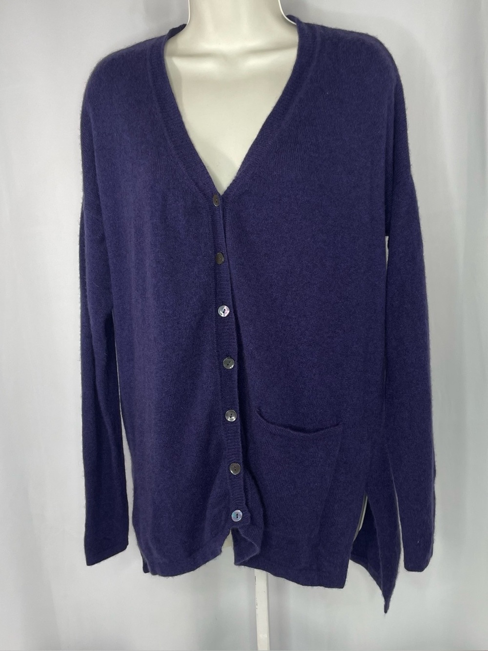 Just Cashmere by Forte 100% Cashmere Purple Cardigan XL